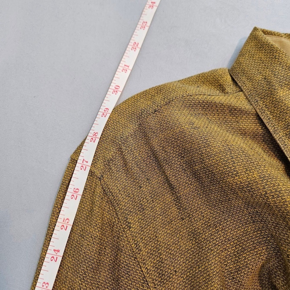 32 BAR BLUES | Mens Mustard Yellow Textured Long Sleeve Button Down Shirt Large - Picture 11 of 15